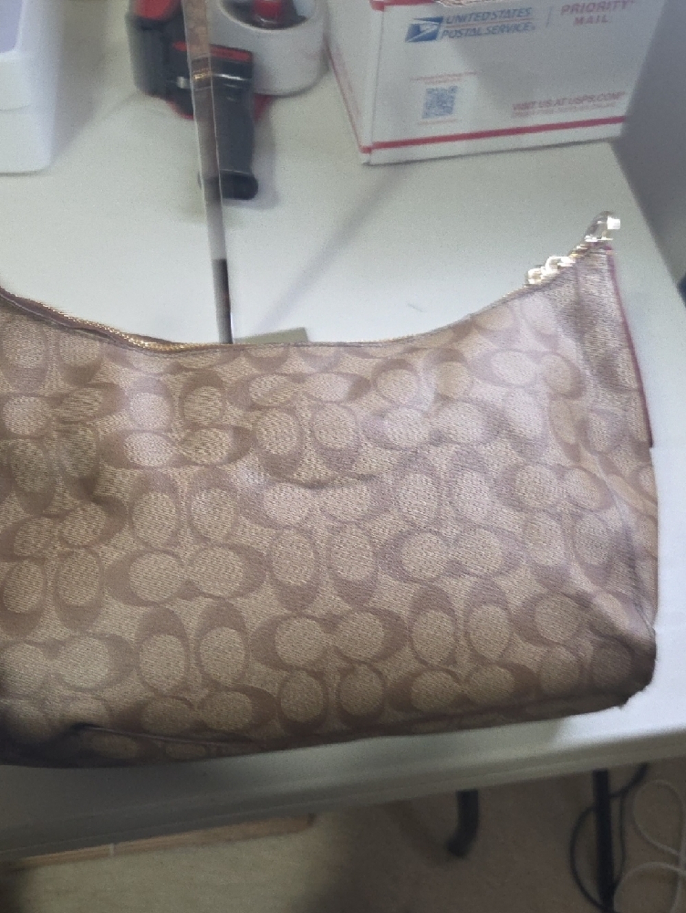 Coach Celeste  Brown Signature Canvas Shoulder Bag with Adjustable Strap - Picture 5 of 8